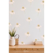 Msticker Uçan Papatyalar Çocuk Bebek Odası Duvar Cam Sticker Seti, Uçuşan Papatyalar Soft Renklerde Sticker
