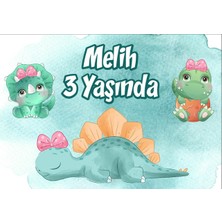 Reysa Tasarım Dinozorlar Temalı Doğum Günü Afişi-35 x 50 cm