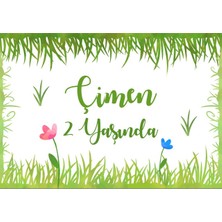 Reysa Tasarım Çimen Temalı Doğum Günü Afişi-50 x 70 cm