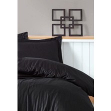Taç Çift Kişilik Premium Basic Stripe Saten Nevresim Takımı