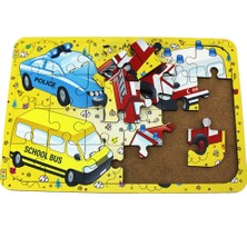 Toysilla Ahşap Puzzle Taşıtlar Temalı 24 Parça - T5005