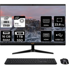 Acer Aspire C24-1700 Intel Core I5 1235U 16GB 1tb SSD 23.8" Fhd Fdos All In One Bilgisayar DQ.BJWEM.006 DQBJWEMP322