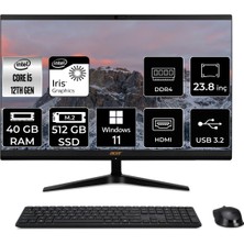 Acer Aspire C24-1700 Intel Core I5 1235U 40GB 512GB SSD 23.8" Fhd W11P All In One Bilgisayar DQ.BJWEM.006 DQBJWEMP446