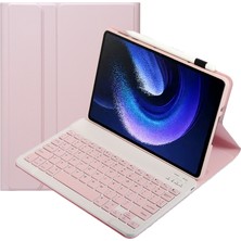 ZHKJ Shop Bluetooth Klavye Deri Kılıf A0N7 Pembe (Yurt Dışından)