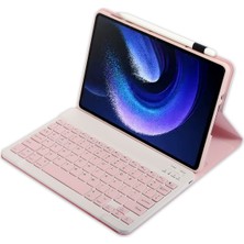 ZHKJ Shop Bluetooth Klavye Deri Kılıf A0N7 Pembe (Yurt Dışından)