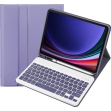 ZHKJ Shop Samsung Galaxy Tab S9 Fe Mor Için Bluetooth Klavye Deri Kılıf (Yurt Dışından)