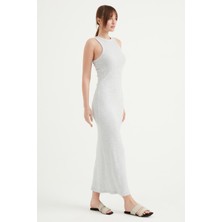 Yoncaekspres Halter Yaka Kaşkorse Uzun Elbise