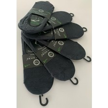 Alessa Socks Bambu Babet Çorap Silikonlu 6 Çift Yıkamalı Burun Dikişsiz Erkek Füme