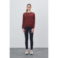 Tubia Kadın Basic Şardonsuz Çikolata Renk Sweatshirt