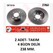 TRW Fren Diski Ön Tk R9 R11 R19 R21 Clio 1-2 Megane 1 Symbol 1-2 7700756572 Trw DF1016