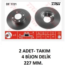 TRW Fren Diski Ön Takım M124 M131 Uno 60 Doğan Şahin Kartal 4139010 DF1721 Trw