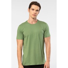 Cacharel Erkek Bisiklet Yaka T-Shirt 2169/YEŞIL