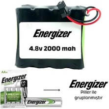 Energizer Rastar Oyuncak Araba Uyumlu 4.8V 2000 mah Oyuncak Araba Batarya Siyah Soket