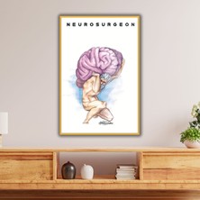 Gaagart Metal Çerçeveli Cam Poliklinik Tablosu Neurosurgeon Beyin Tasarım