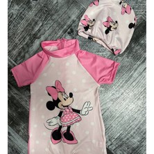 Fashion Junior Kız Çocuk  Pembe Mickey Desenli Mayo