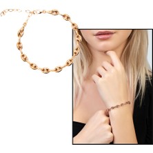 Gümüş Hediye Al Zarif Tasarım Rose Renk 925 Ayar Gümüş Kadın Bileklik