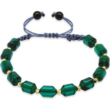 Gümüş Hediye Al Makrome Örgülü Sarı Dorika Top Süslemeli Şeffaf Turkuaz Ateş Kehribar Kadın Bileklik