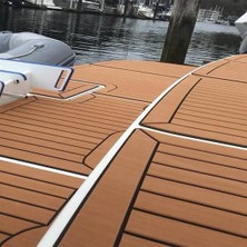 Marine Marinedeck 1250*850*6MM  Alt Taban 3M Yapışkanlı Tekne-Yat Zemin  Tik Kaplamaları Koyu Taba - Siyah Renk