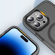 Tecno Gelisen Apple iPhone 14 Pro Max - Uyumlu Mat Arka Yüzey Wireless Şarj Özellikli Zore Locik Kapak-Derin Mor