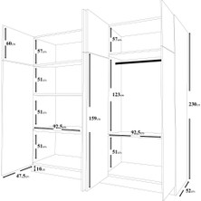 Diva Çok Amaçlı 8 Kapılı Elbise ve Yüklük Dolap