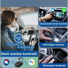 Hakopro Araç Içi Android ve Apple Cihazlar Ile Uyumlu Kablosuz Carplay ve Android Oto Adaptörü Siyah