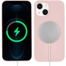 Tecno Gelisen Apple iPhone 13 Uyumlu Zore Silksafe Wireless Kapak-Pembe Açık