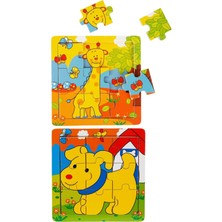 Minik Eller Için Büyük Eğlence: 9 Parça Ahşap Mini Puzzle