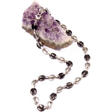 Burhan Sağlam Erkek Siyah-Silver Çelik Zincir Kolye