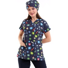 Bilenn Tekstil Yarasa Kol Dijital Unisex Desenli Üst - 6528 Sağlık Semboller