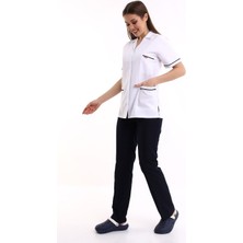 Bilenn Tekstil Kadın Ceket Yaka Fermuarlı Tek Üst - 171 Beyaz
