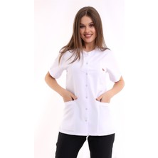 Bilenn Tekstil Beşgen Yaka Kadın Tek Üst - 171 Beyaz