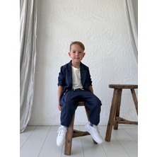 RG Brand Çocuk  Keten 3'lü Takım Elbise Seti