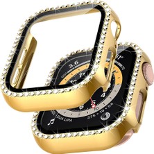 Gregoss Apple Watch Seri 1,2,3 Uyumlu ( 42MM ) Önü Cam Elmas Taşlı Zarif Tam Koruma Kılıf
