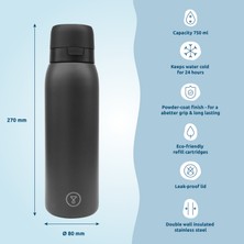 Tapp Water Bottlepro - Yeniden Kullanılabilir Su Filtresi Şişe 750 Ml. 80’den Fazla Kirletici Madde Filtreler. Bpa Içermez. Sürdürülebilir Yedek Filtre