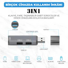 Qozie 3in1 USB 3.0 Alüminyum Yüksek Hızlı USB Çoklayıcı