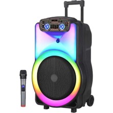 UltraTekno Ndr Y-12 Full Rgb Panel 40 Watt Taşınabilir Büyük Boy Bluetooth Mikrofonlu Hoparlör