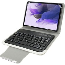 SZYKD 10.1 Inç Tablet Pc Için HSD-PT7012 Bluetooth Klavye Pu Kılıf Beyaz (Yurt Dışından)