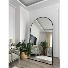 Effe Yapı Dekor Siyah Metal ÇERÇEVELİ180 x 100 cm Ayaklı Oval Boy Aynası