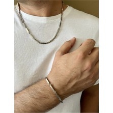 Gns Aksesuar Küp Üçgen Model 1.sınıf Paslanmaz Kararmaz Çelik Üzeri Altın Kaplama Kolye ve Bileklik Set