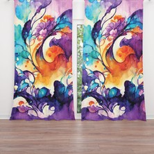 A2ZTR Dijital Baskılı Fon Perde Iki Kanat