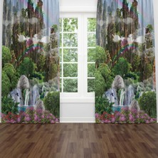 A2ZTR Dijital Baskılı Fon Perde Iki Kanat