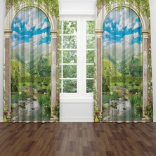 A2ZTR Dijital Baskılı Fon Perde Iki Kanat