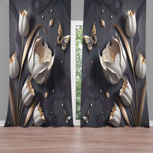 A2ZTR Dijital Baskılı Fon Perde Iki Kanat