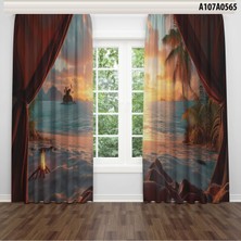 A2ZTR Dijital Baskılı Fon Perde Iki Kanat