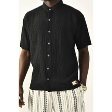 David&Gerenzo Siyah Düğmeli Basic Gömlek