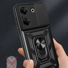 M.tk moveteck Tecno Camon 20 Pro 4g Kılıf Kamera Korumalı Sürgülü Yüzüklü Standlı Armor Military Tank Kızaklı Silikon Kapak