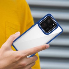 MTK Moveteck Xiaomi Mi 13T & Mi 13T Pro Kılıf Kamera Çıkıntılı Metalik Parlak Renkli Lens Çerçeveli Arkası Şeffaf Silikon