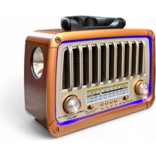 Royal Trend Fenerli Nostaljik Radyo LED Işıklı, Şık Tasarım Nostalji Radyo(Bletooth Özellikli)