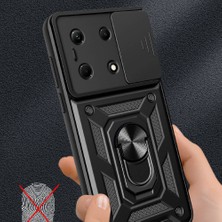 M.tk moveteck Infinix Note 30 Pro Uyumlu Kılıf Kamera Korumalı Sürgülü Yüzüklü Standlı Armor Military Tank Kızaklı Silikon Kapak