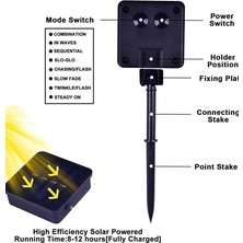 Su Geçirmez Solar Güneş Enerjili 8 Fonksiyonlu Günışığı 7 Metre 30 Yıldızlı LED Aydınlatma